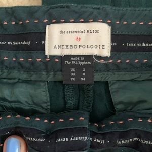Anthropologie dark green pants
